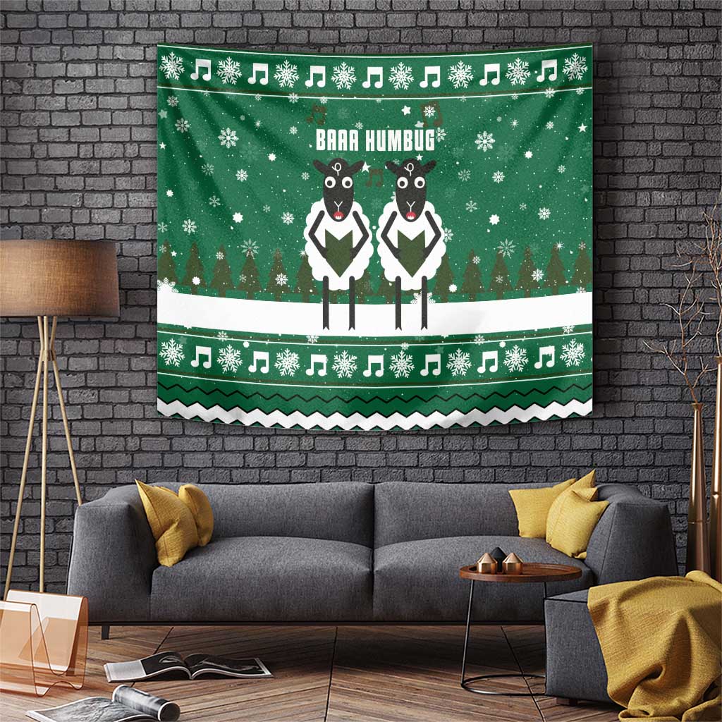 Sheep Baaa Humbug Christmas Tapestry Xmas Holiday Patterns - Wonder Print Shop