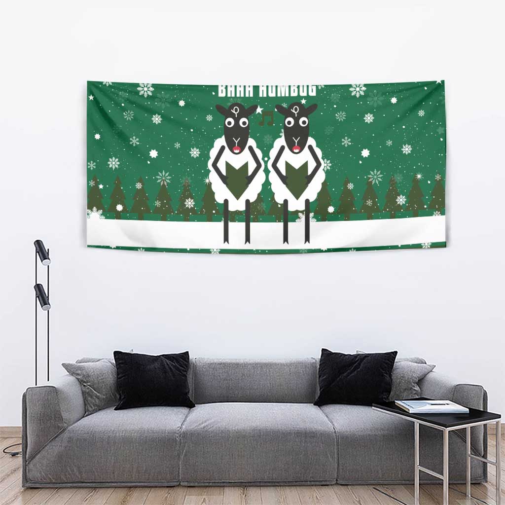 Sheep Baaa Humbug Christmas Tapestry Xmas Holiday Patterns - Wonder Print Shop