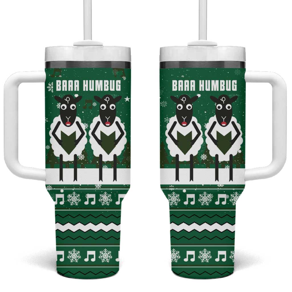 Sheep Baaa Humbug Christmas Tumbler With Handle Xmas Holiday Patterns - Wonder Print Shop