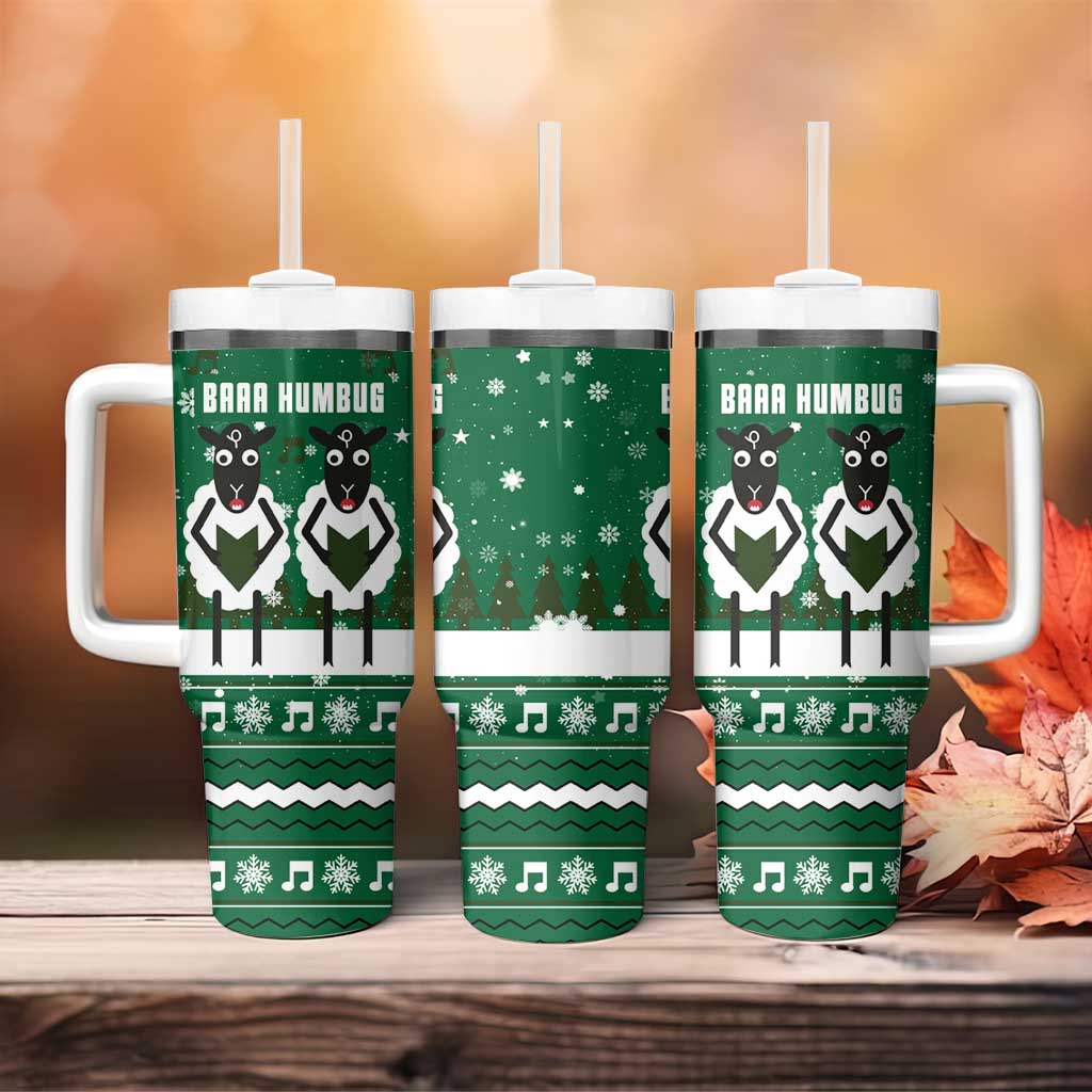 Sheep Baaa Humbug Christmas Tumbler With Handle Xmas Holiday Patterns - Wonder Print Shop