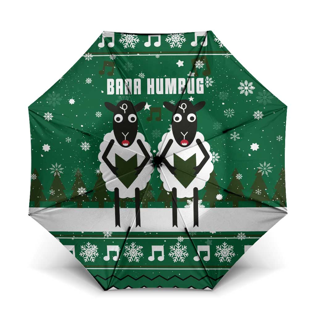 Sheep Baaa Humbug Christmas Umbrella Xmas Holiday Patterns - Wonder Print Shop