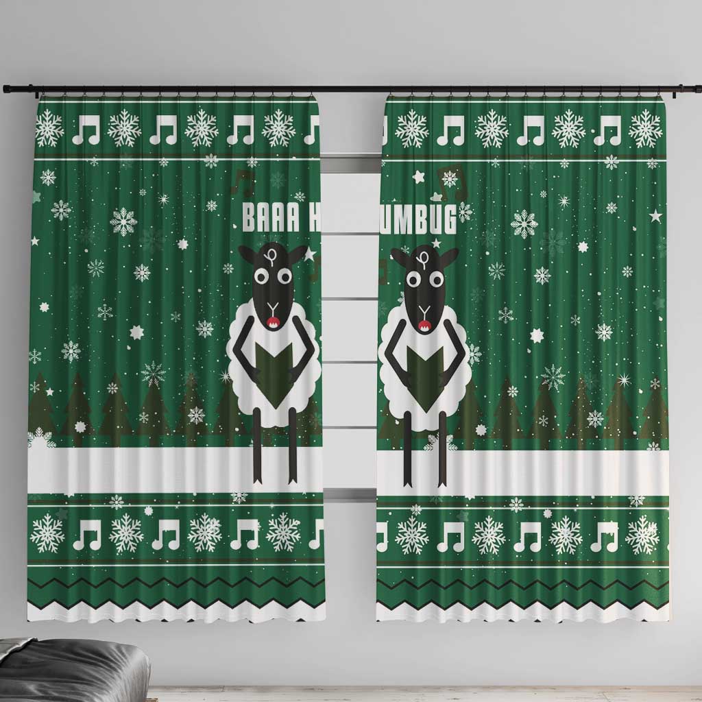 Sheep Baaa Humbug Christmas Window Curtain Xmas Holiday Patterns - Wonder Print Shop
