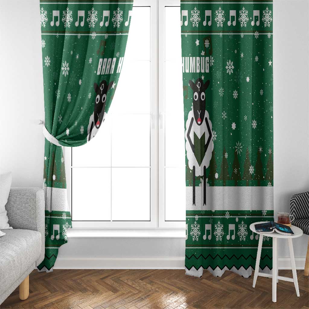 Sheep Baaa Humbug Christmas Window Curtain Xmas Holiday Patterns - Wonder Print Shop
