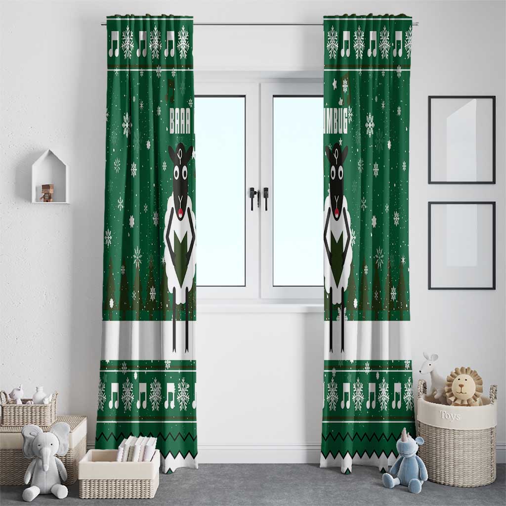 Sheep Baaa Humbug Christmas Window Curtain Xmas Holiday Patterns - Wonder Print Shop