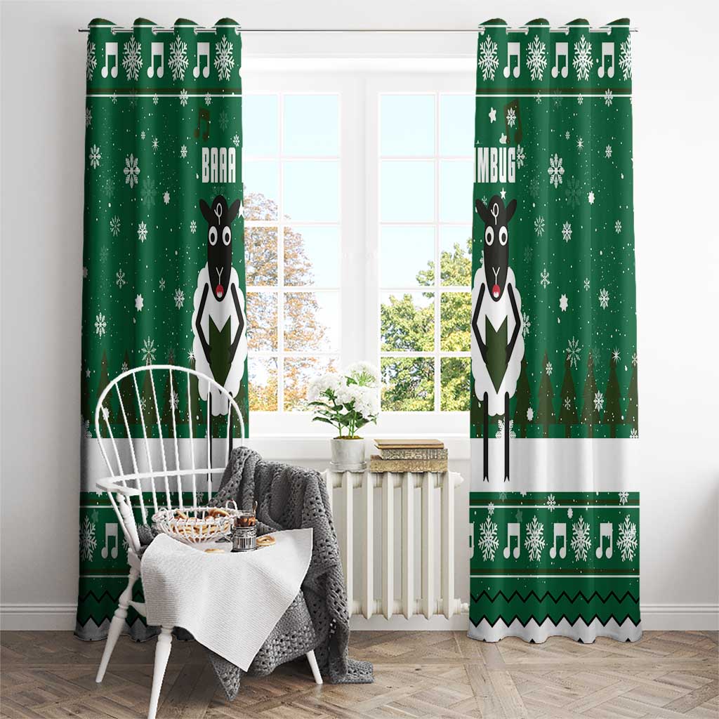 Sheep Baaa Humbug Christmas Window Curtain Xmas Holiday Patterns - Wonder Print Shop