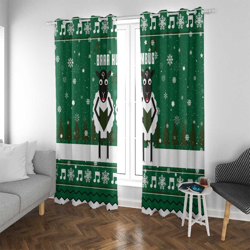 Sheep Baaa Humbug Christmas Window Curtain Xmas Holiday Patterns - Wonder Print Shop