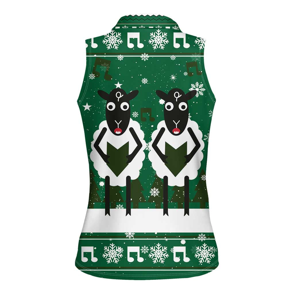 Sheep Baaa Humbug Christmas Women Sleeveless Polo Shirt Xmas Holiday Patterns - Wonder Print Shop