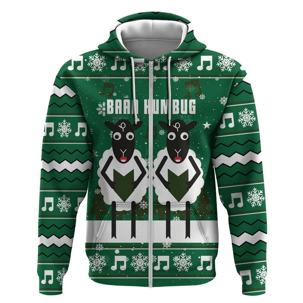 Sheep Baaa Humbug Christmas Zip Hoodie Xmas Holiday Patterns - Wonder Print Shop