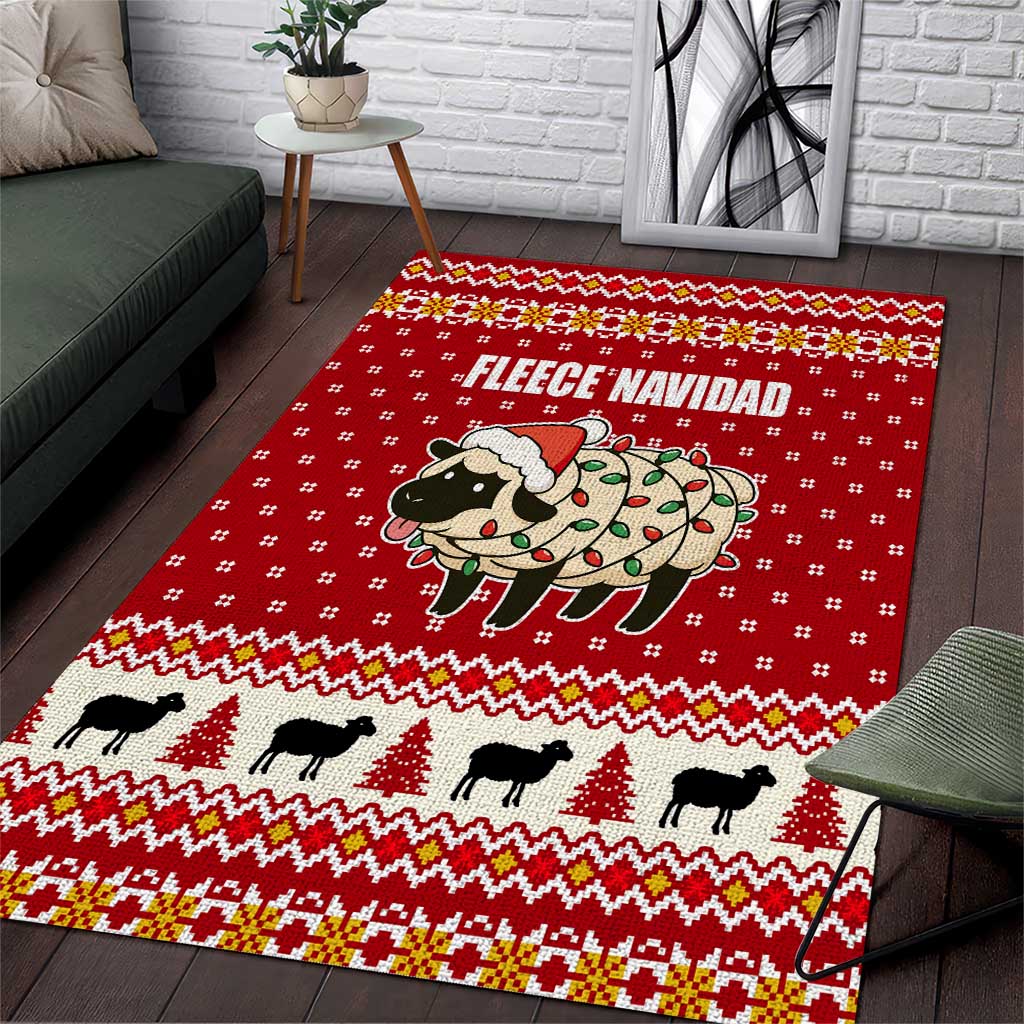 Sheep Merry Christmas Area Rug Xmas Holiday Patterns - Wonder Print Shop