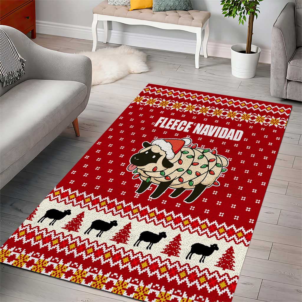 Sheep Merry Christmas Area Rug Xmas Holiday Patterns - Wonder Print Shop