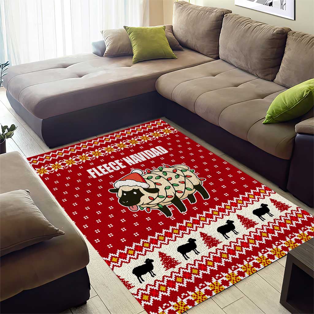 Sheep Merry Christmas Area Rug Xmas Holiday Patterns - Wonder Print Shop