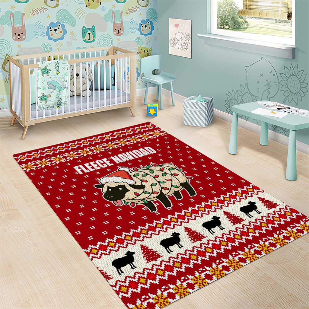 Sheep Merry Christmas Area Rug Xmas Holiday Patterns - Wonder Print Shop