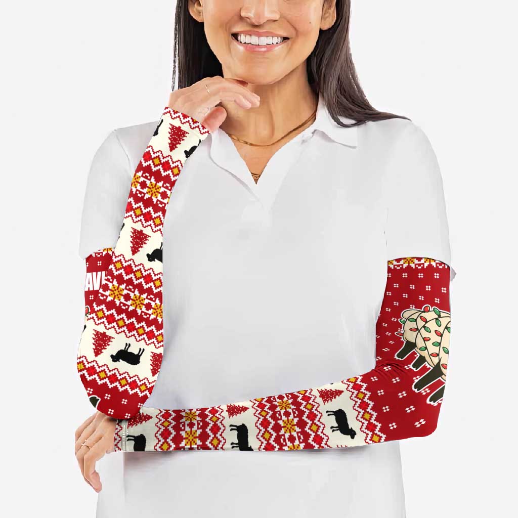 Sheep Merry Christmas Arm Sleeves Xmas Holiday Patterns - Wonder Print Shop