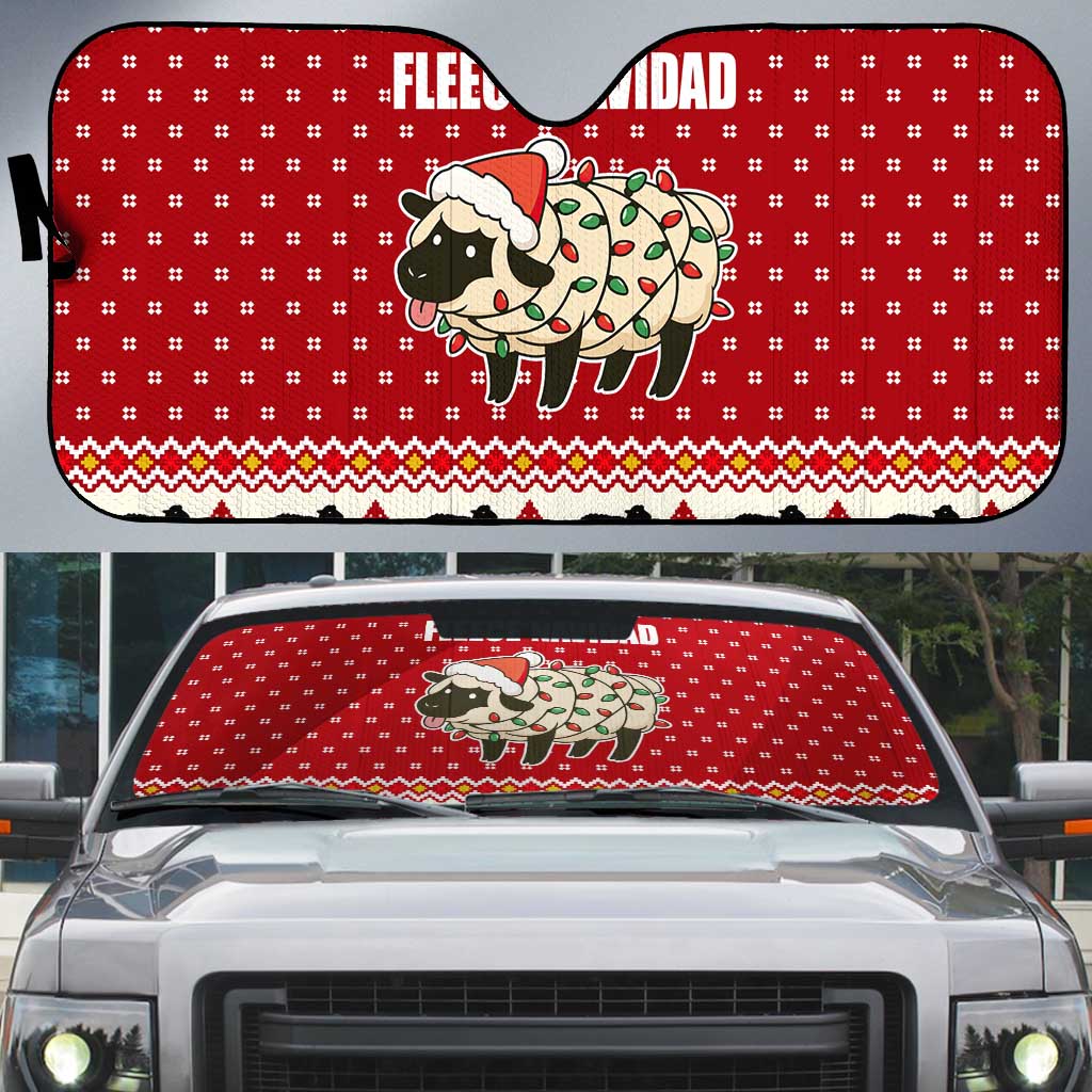 Sheep Merry Christmas Auto Sun Shade Xmas Holiday Patterns - Wonder Print Shop