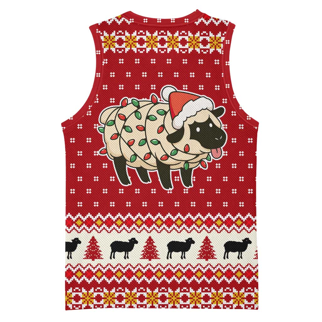 Sheep Merry Christmas Basketball Jersey Xmas Holiday Patterns - Wonder Print Shop