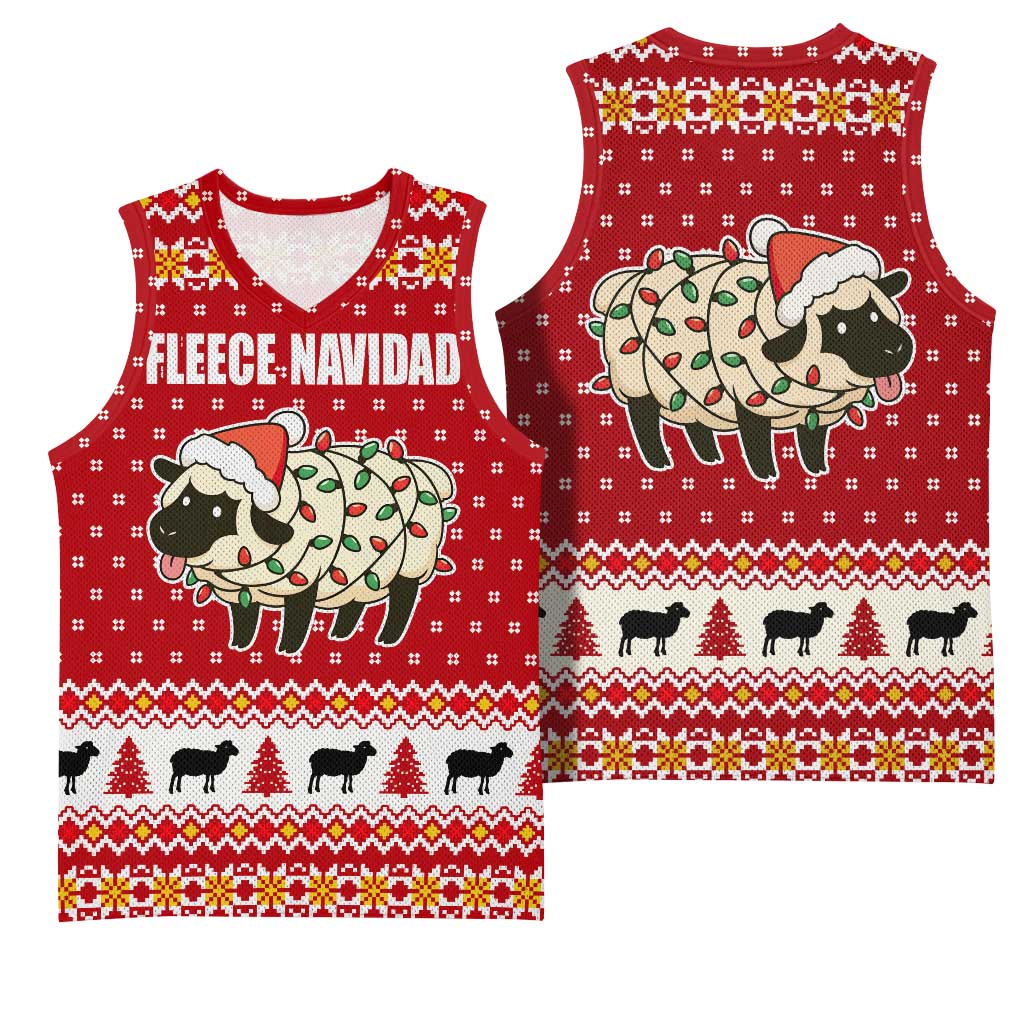 Sheep Merry Christmas Basketball Jersey Xmas Holiday Patterns - Wonder Print Shop