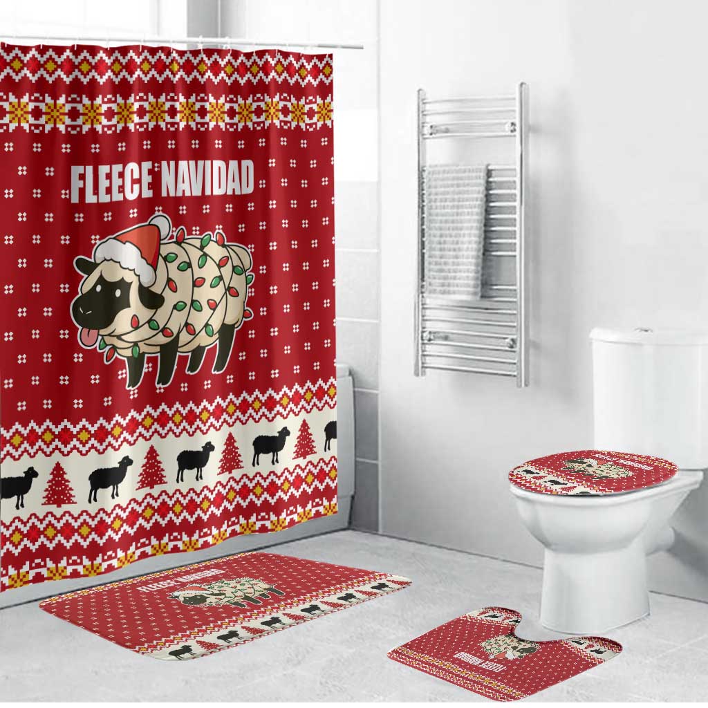 Sheep Merry Christmas Bathroom Set Xmas Holiday Patterns - Wonder Print Shop