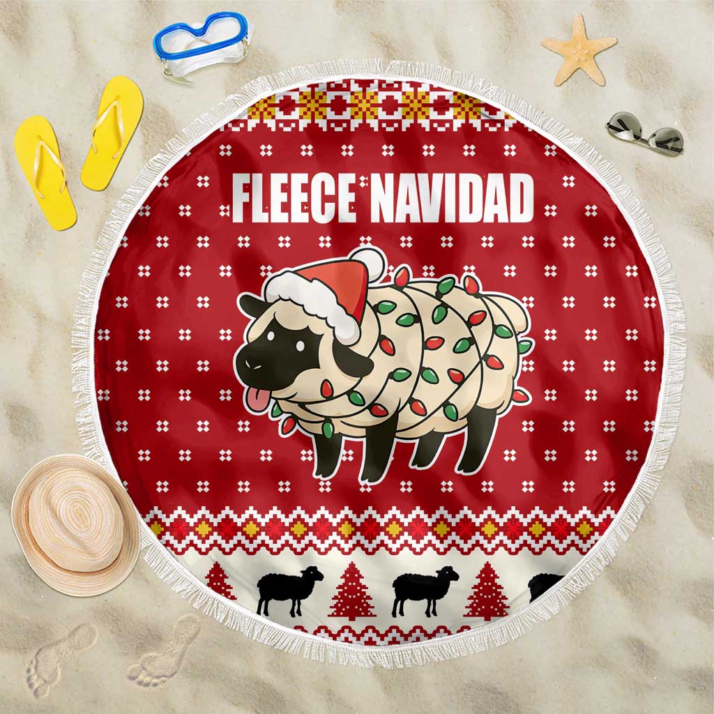 Sheep Merry Christmas Beach Blanket Xmas Holiday Patterns - Wonder Print Shop