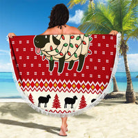 Sheep Merry Christmas Beach Blanket Xmas Holiday Patterns - Wonder Print Shop