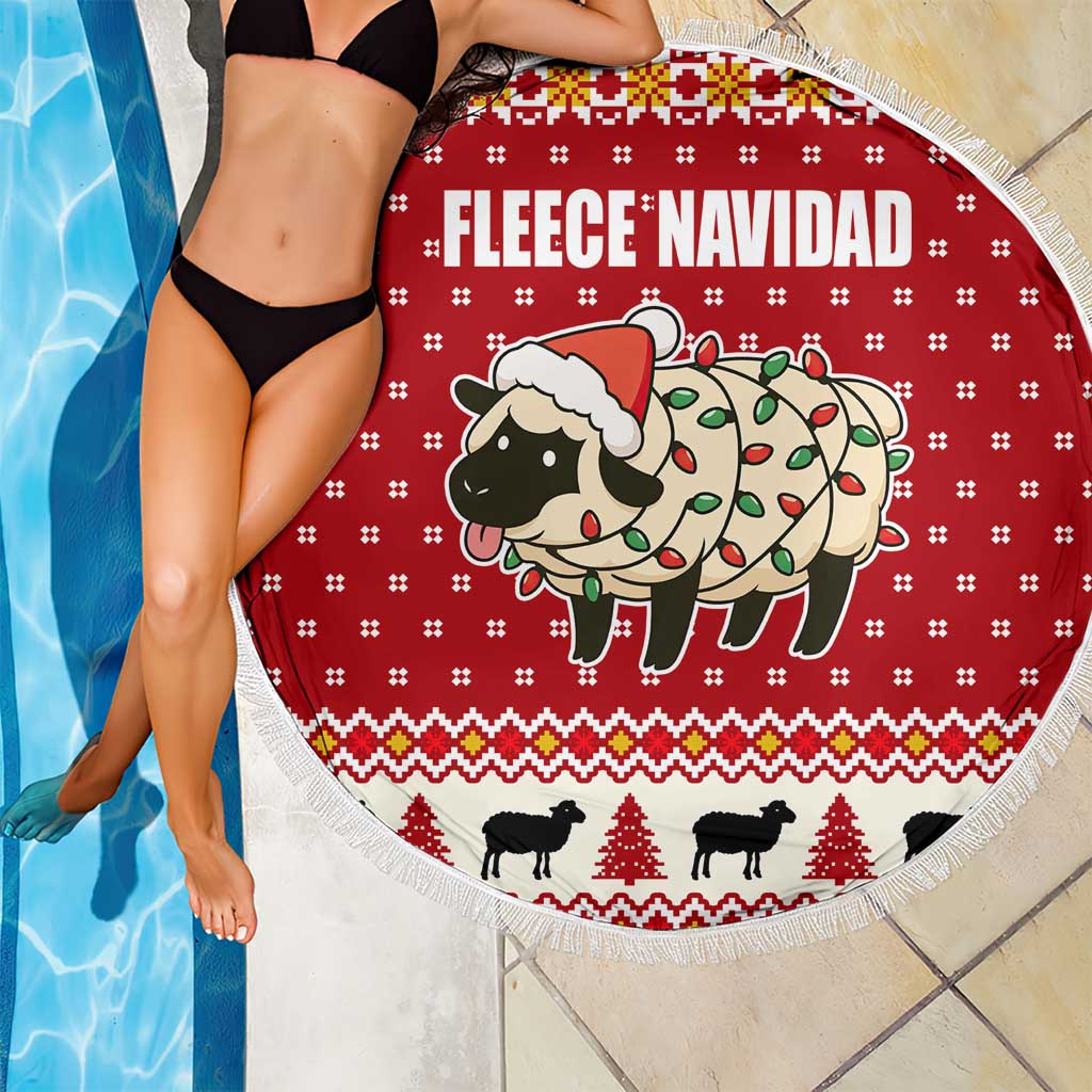 Sheep Merry Christmas Beach Blanket Xmas Holiday Patterns - Wonder Print Shop