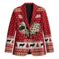 Sheep Merry Christmas Blazer Xmas Holiday Patterns - Wonder Print Shop