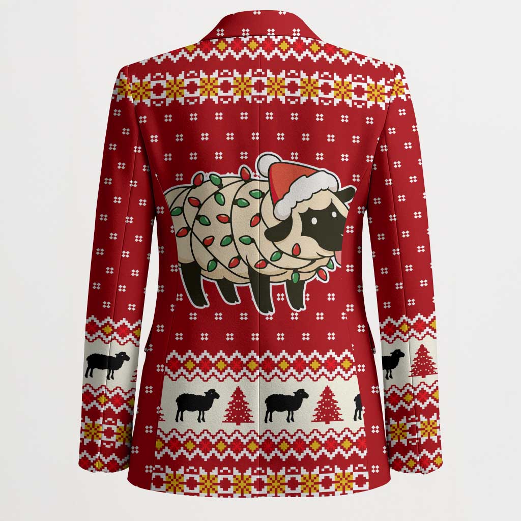Sheep Merry Christmas Blazer Xmas Holiday Patterns - Wonder Print Shop