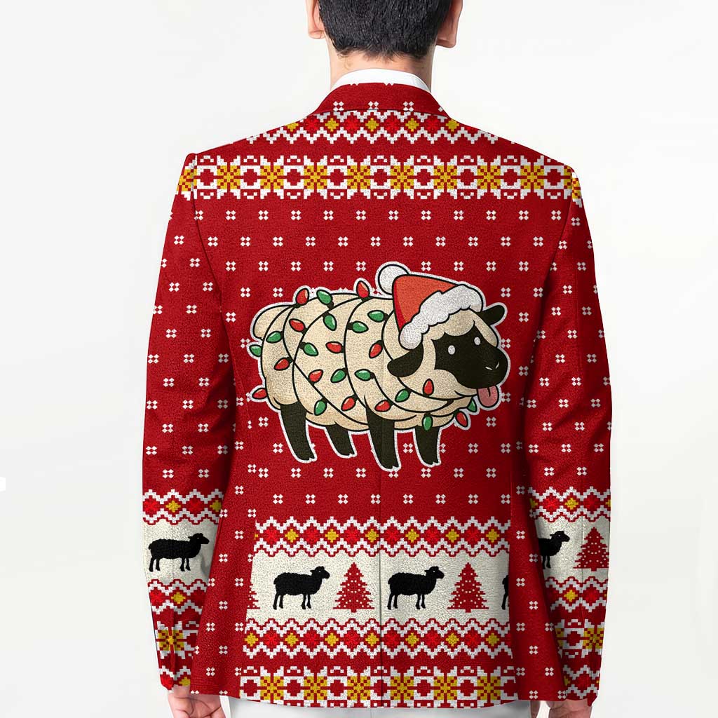 Sheep Merry Christmas Blazer Xmas Holiday Patterns - Wonder Print Shop
