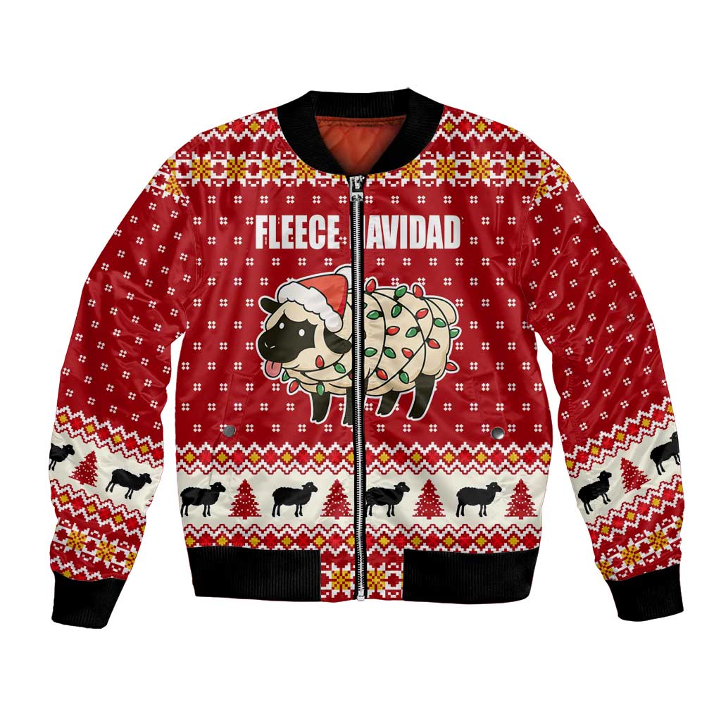 Sheep Merry Christmas Bomber Jacket Xmas Holiday Patterns - Wonder Print Shop