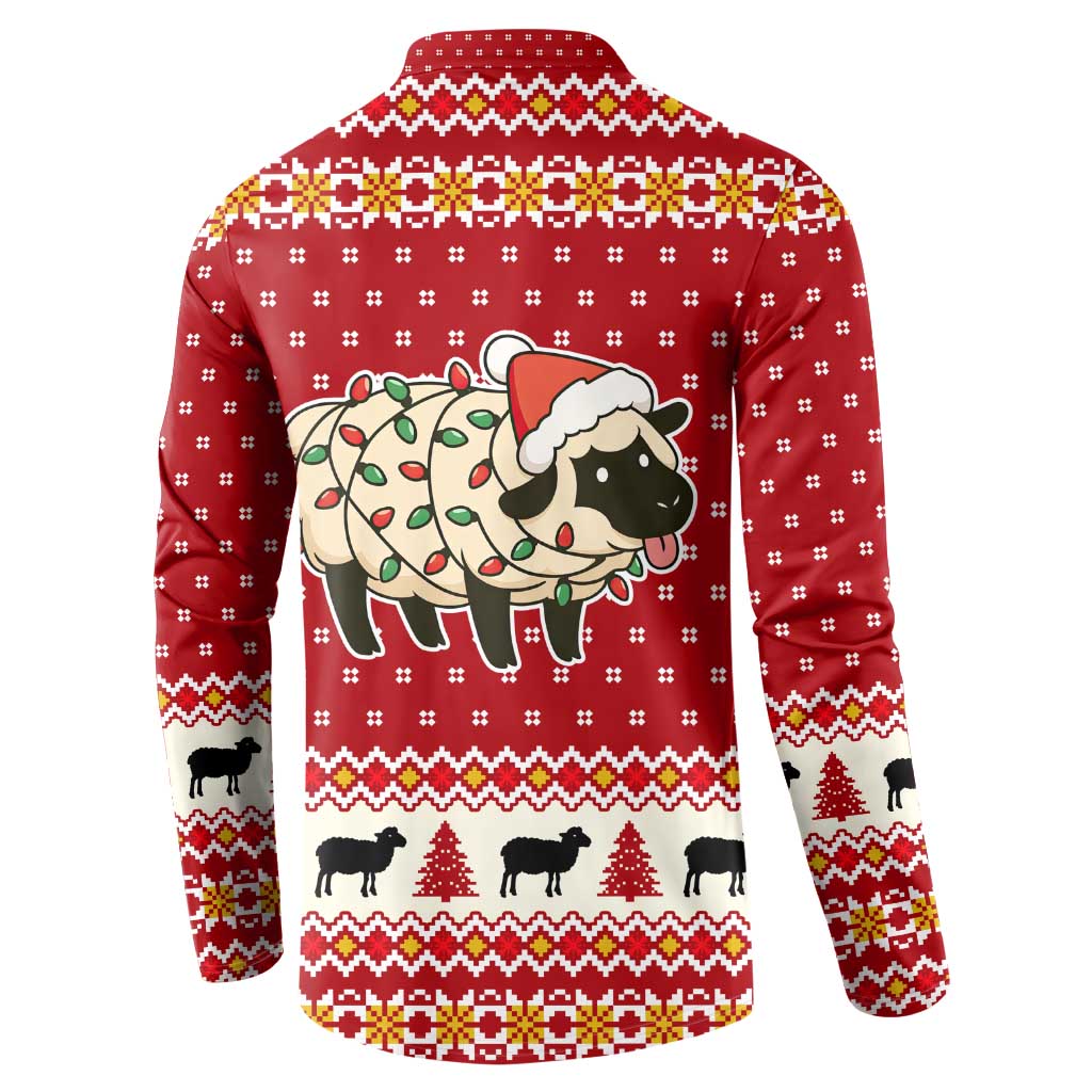 Sheep Merry Christmas Button Sweatshirt Xmas Holiday Patterns - Wonder Print Shop