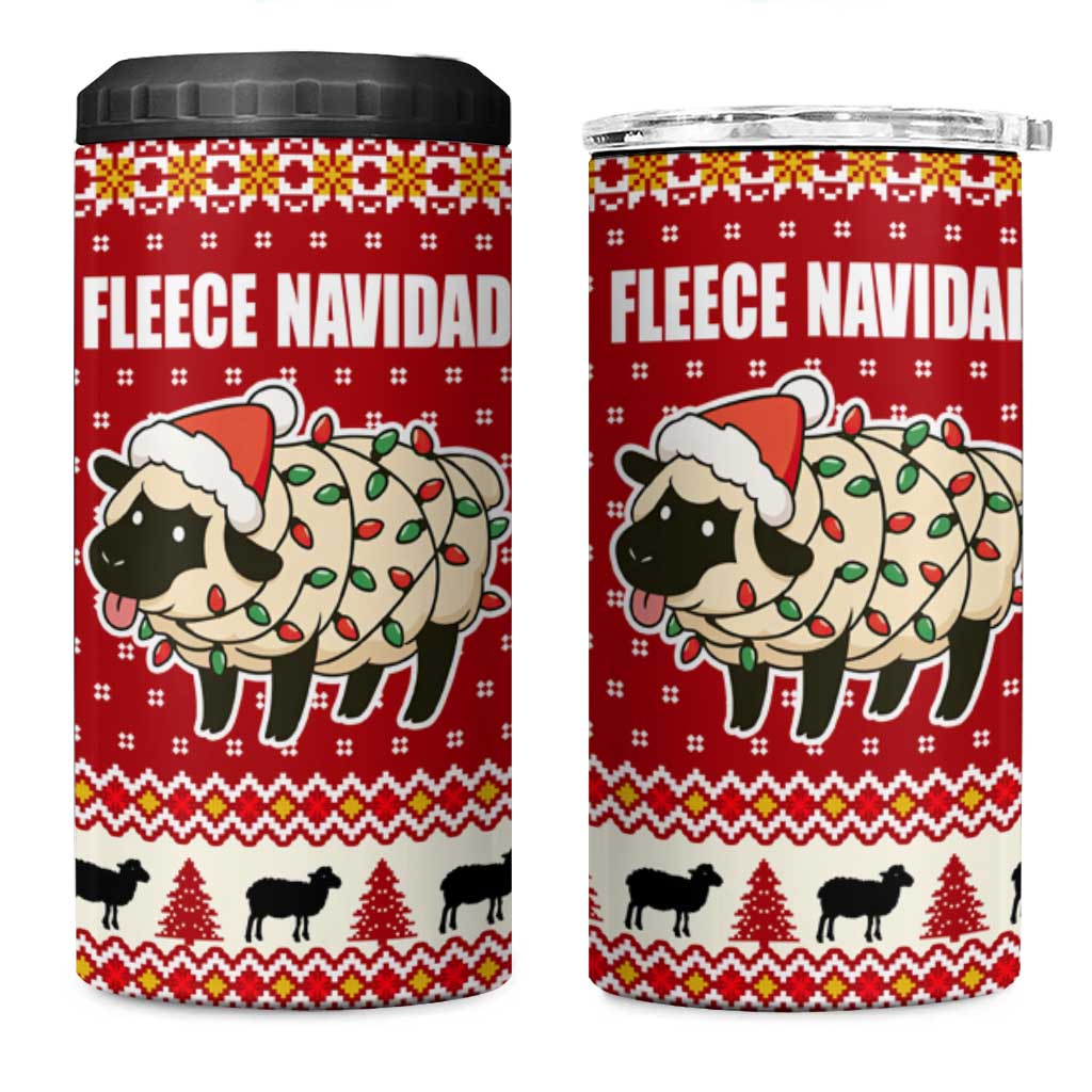 Sheep Merry Christmas 4 in 1 Can Cooler Tumbler Xmas Holiday Patterns - Wonder Print Shop