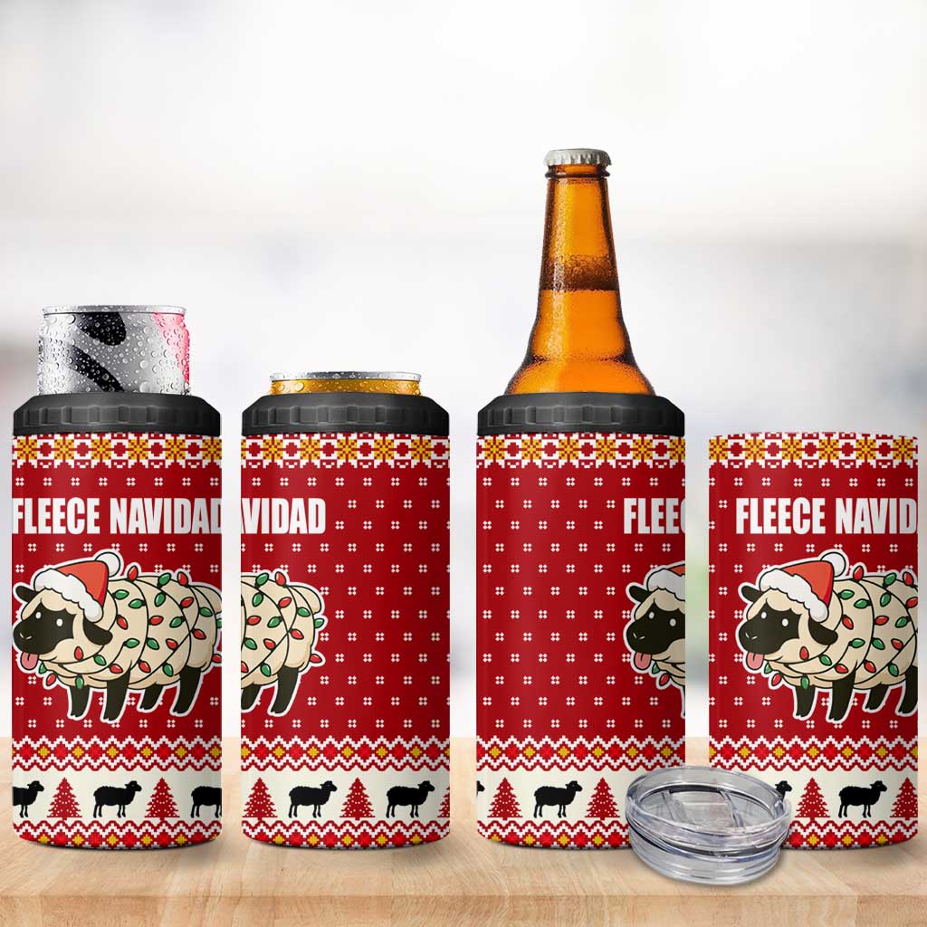 Sheep Merry Christmas 4 in 1 Can Cooler Tumbler Xmas Holiday Patterns - Wonder Print Shop