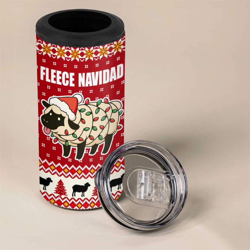 Sheep Merry Christmas 4 in 1 Can Cooler Tumbler Xmas Holiday Patterns - Wonder Print Shop