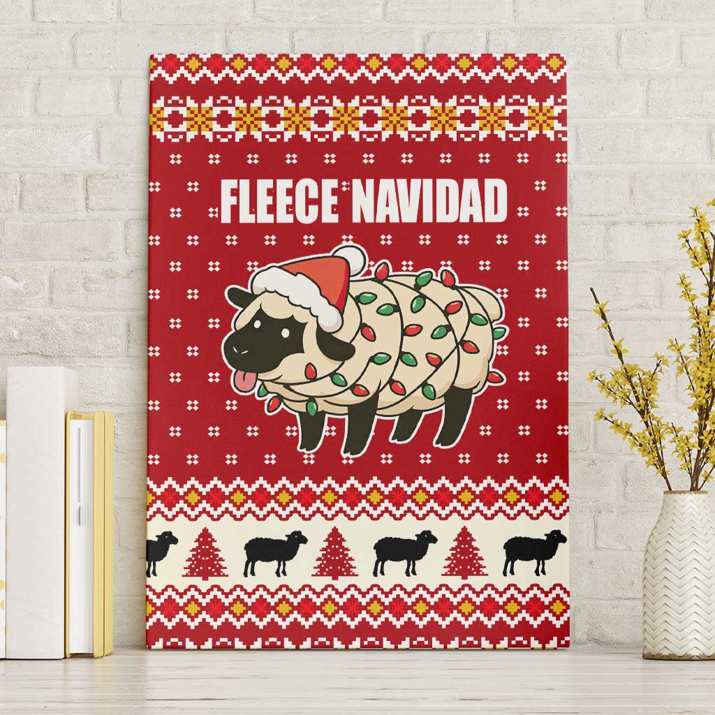 Sheep Merry Christmas Canvas Wall Art Xmas Holiday Patterns - Wonder Print Shop