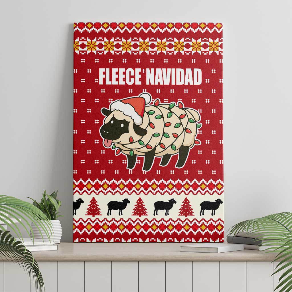 Sheep Merry Christmas Canvas Wall Art Xmas Holiday Patterns - Wonder Print Shop