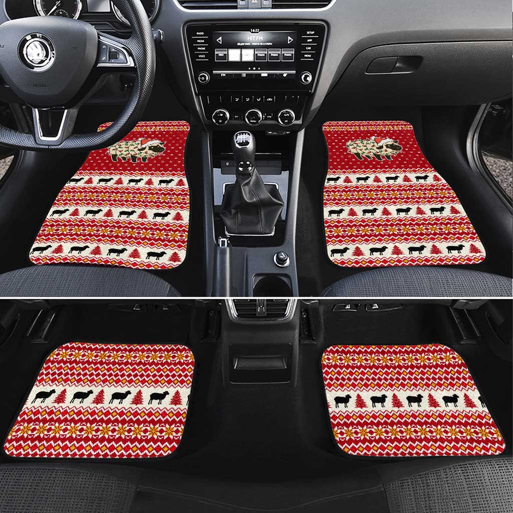 Sheep Merry Christmas Car Mats Xmas Holiday Patterns - Wonder Print Shop