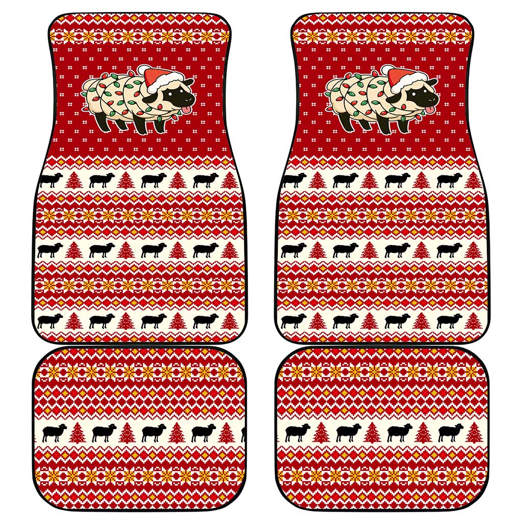 Sheep Merry Christmas Car Mats Xmas Holiday Patterns - Wonder Print Shop