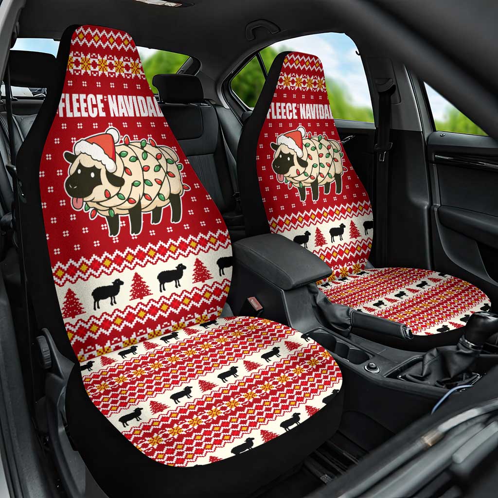 Sheep Merry Christmas Car Seat Cover Xmas Holiday Patterns - Wonder Print Shop