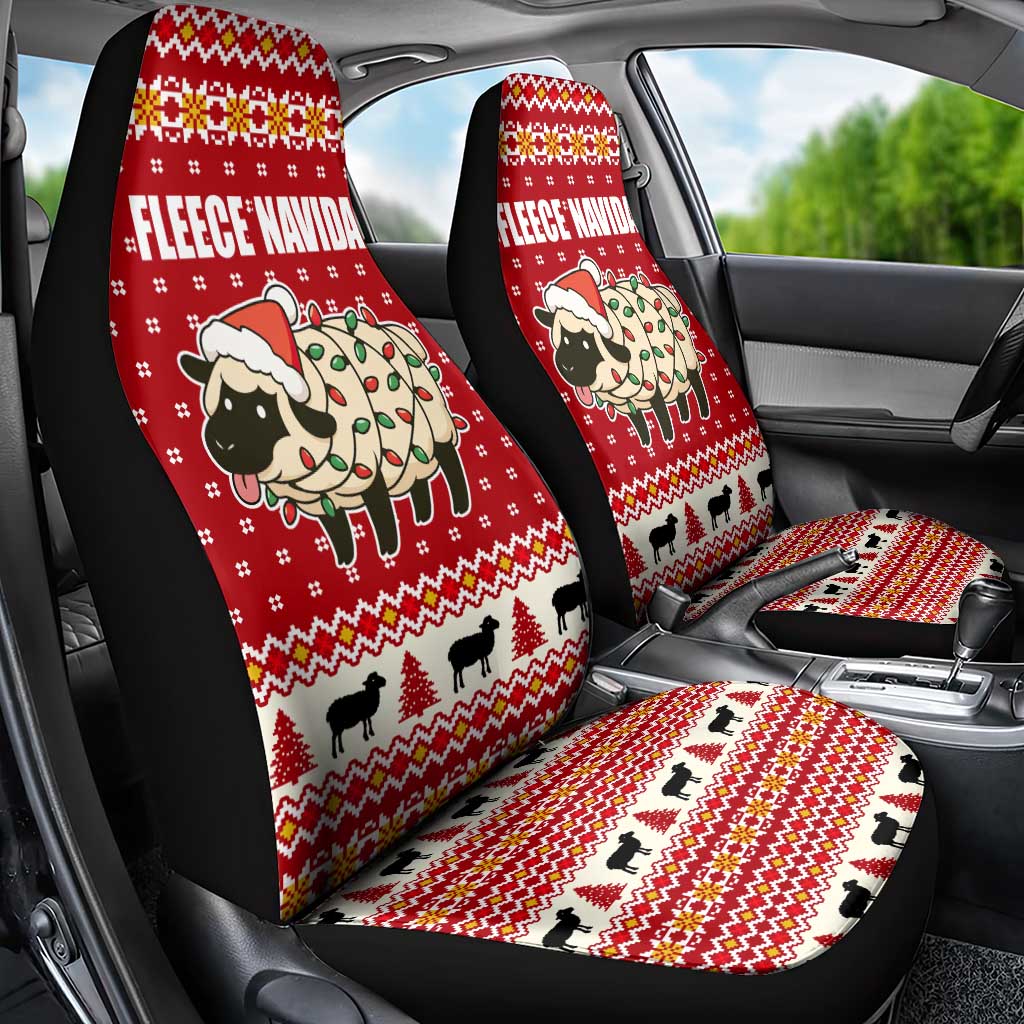 Sheep Merry Christmas Car Seat Cover Xmas Holiday Patterns - Wonder Print Shop