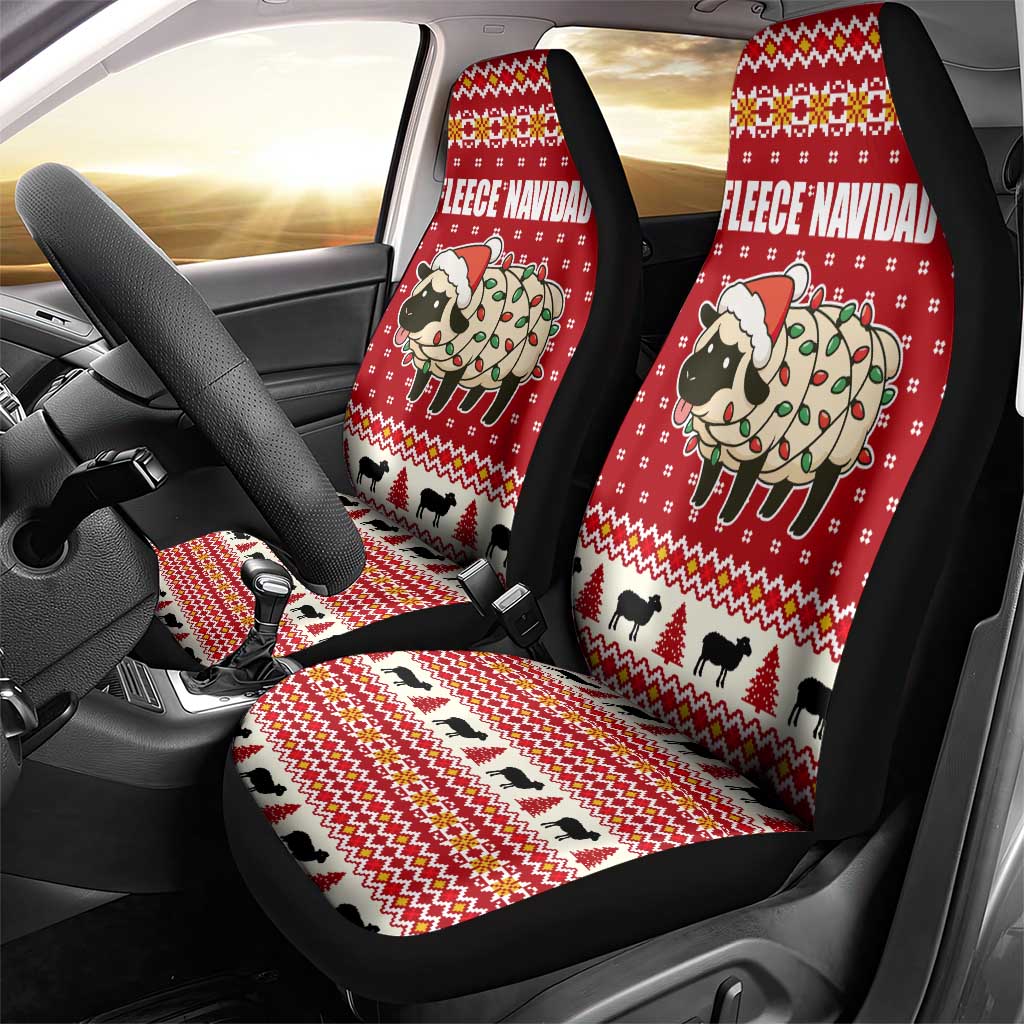 Sheep Merry Christmas Car Seat Cover Xmas Holiday Patterns - Wonder Print Shop