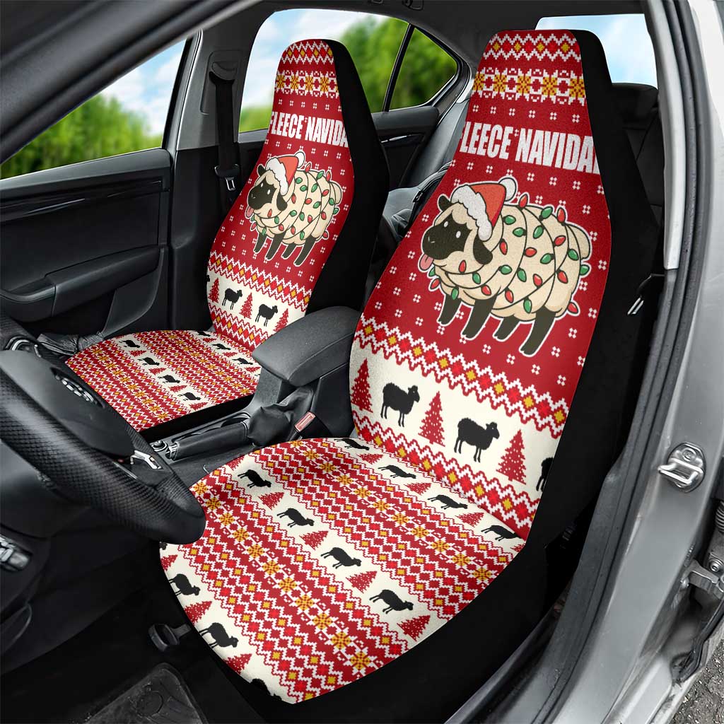 Sheep Merry Christmas Car Seat Cover Xmas Holiday Patterns - Wonder Print Shop
