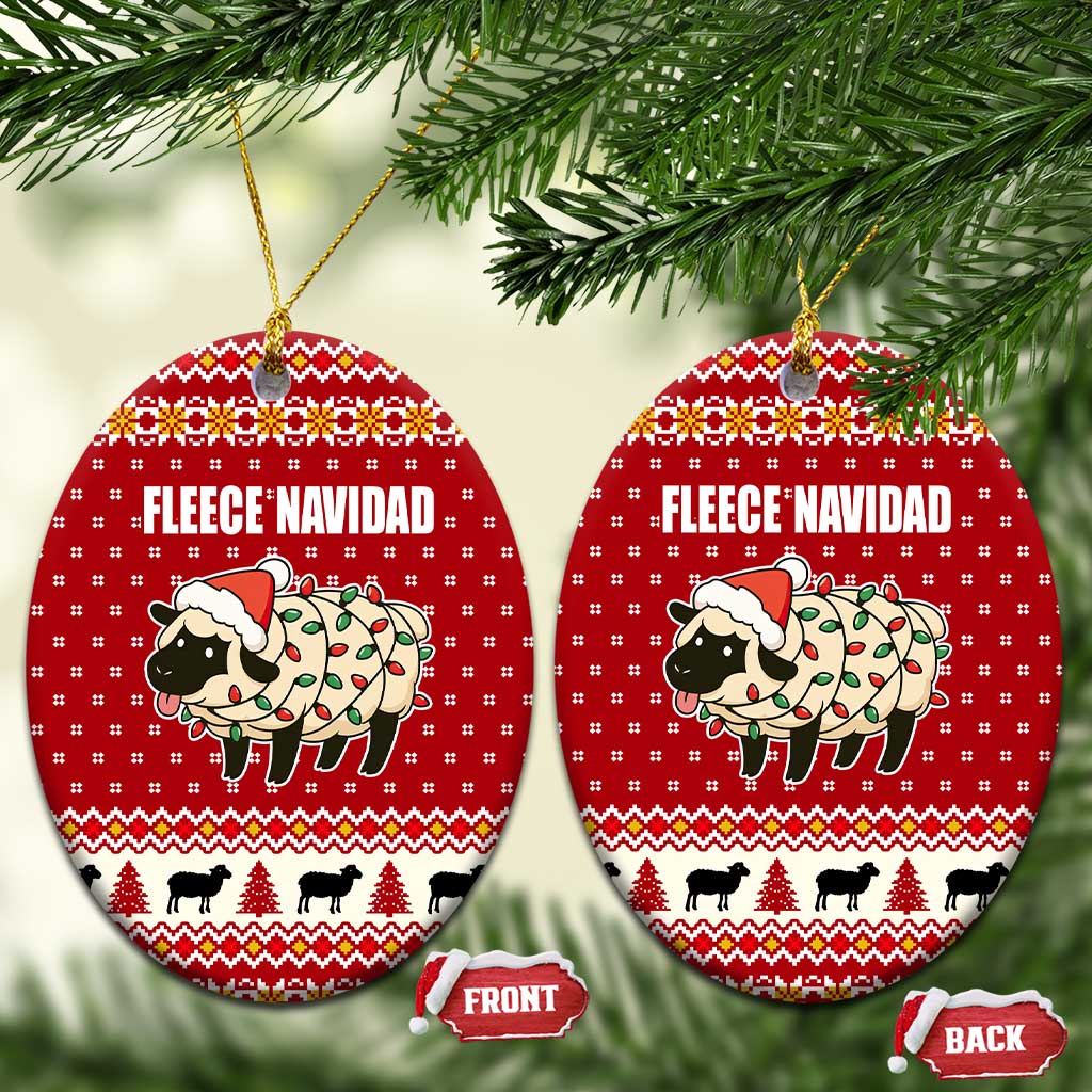 Sheep Merry Christmas Ceramic Ornament Xmas Holiday Patterns - Wonder Print Shop