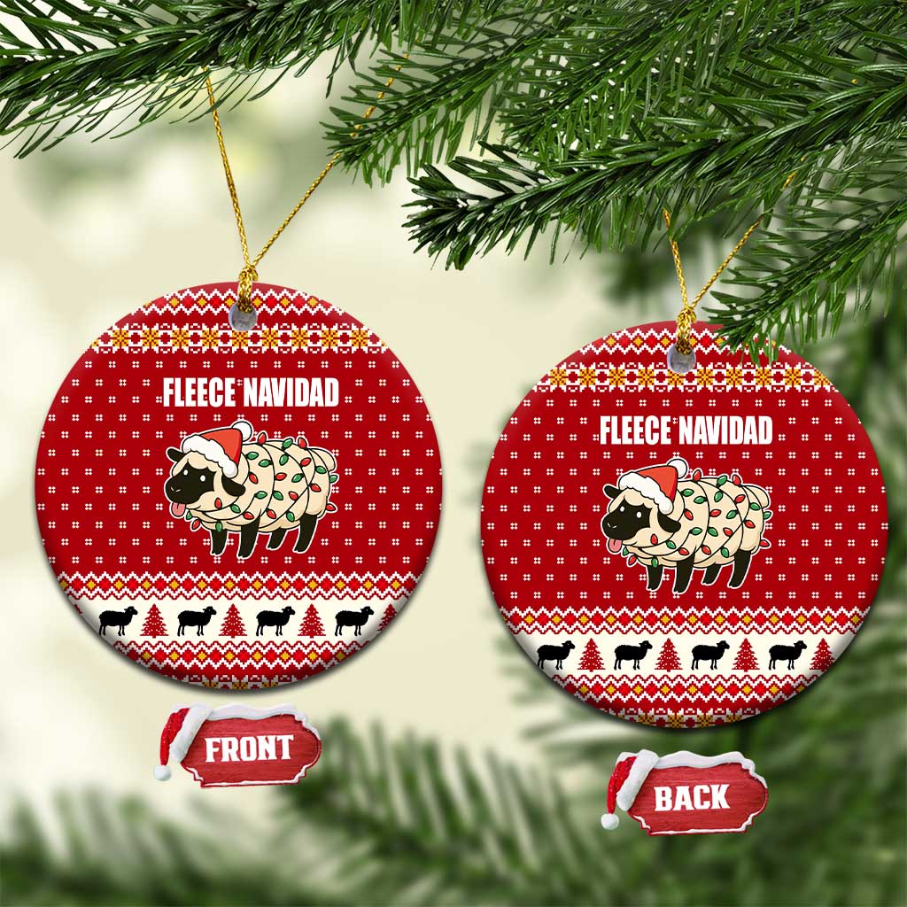 Sheep Merry Christmas Ceramic Ornament Xmas Holiday Patterns - Wonder Print Shop
