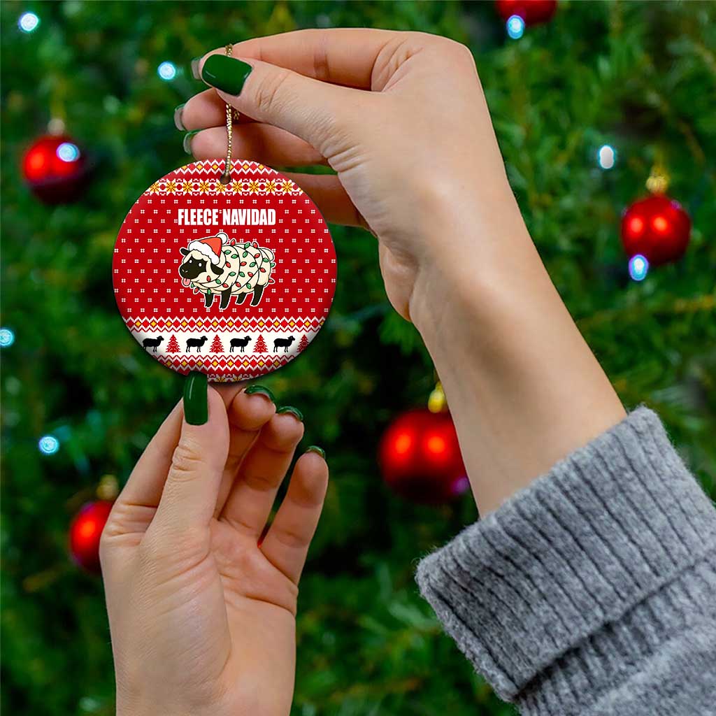 Sheep Merry Christmas Ceramic Ornament Xmas Holiday Patterns - Wonder Print Shop