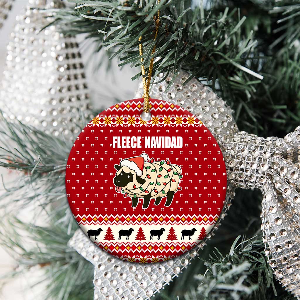 Sheep Merry Christmas Ceramic Ornament Xmas Holiday Patterns - Wonder Print Shop