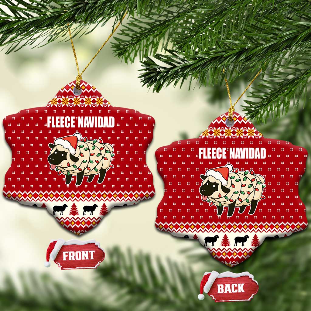 Sheep Merry Christmas Ceramic Ornament Xmas Holiday Patterns - Wonder Print Shop
