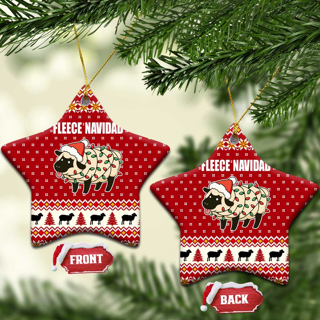 Sheep Merry Christmas Ceramic Ornament Xmas Holiday Patterns - Wonder Print Shop