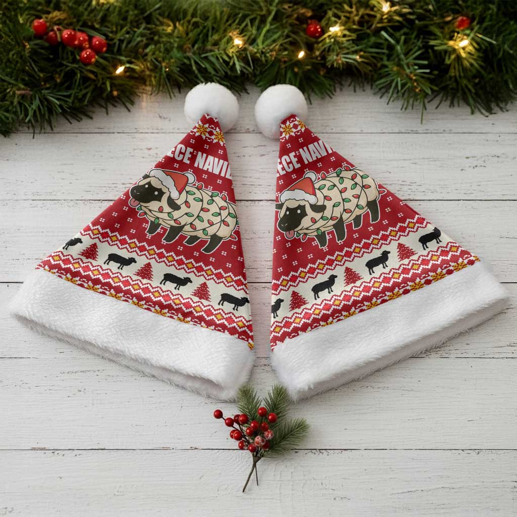 Sheep Merry Christmas Santa Hat Xmas Holiday Patterns - Wonder Print Shop