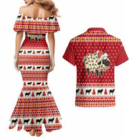 Sheep Merry Christmas Couples Matching Mermaid Dress and Hawaiian Shirt Xmas Holiday Patterns - Wonder Print Shop