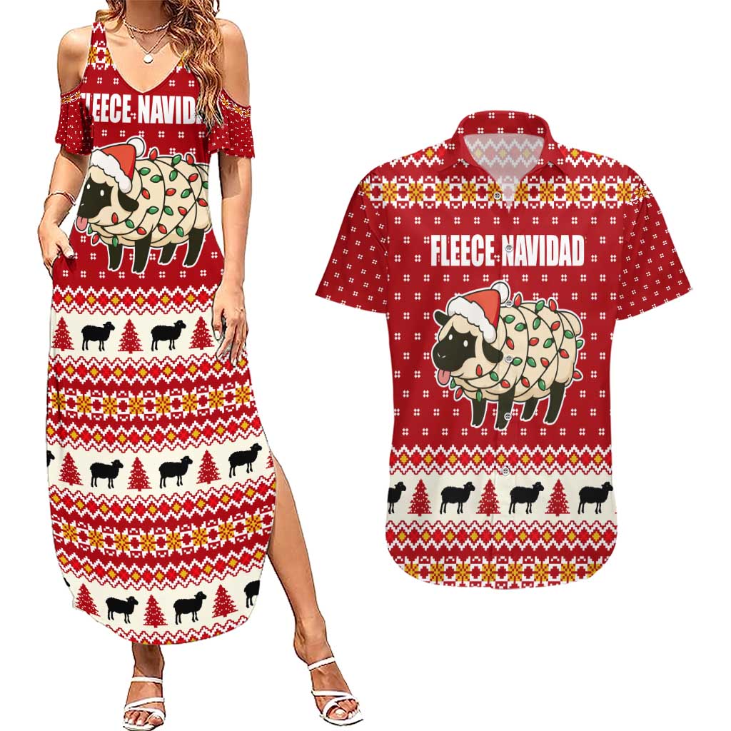 Sheep Merry Christmas Couples Matching Summer Maxi Dress and Hawaiian Shirt Xmas Holiday Patterns - Wonder Print Shop