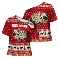 Sheep Merry Christmas Cross Shoulder Shirt Xmas Holiday Patterns - Wonder Print Shop